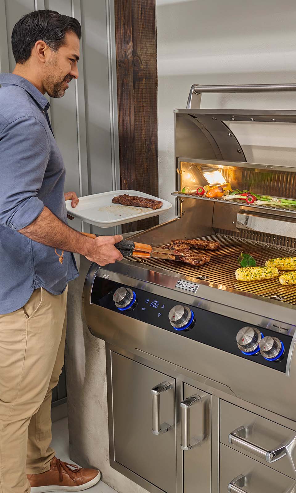 Man grilling on a beautiful grill