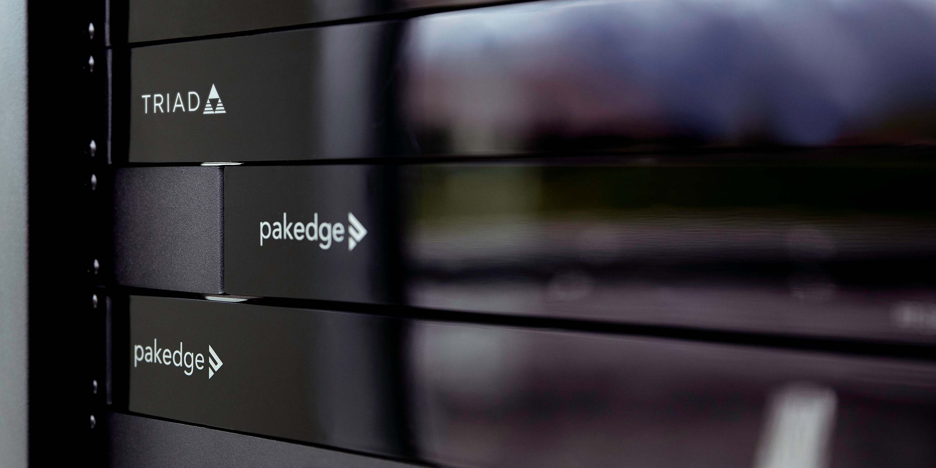 closeup of a networking rack